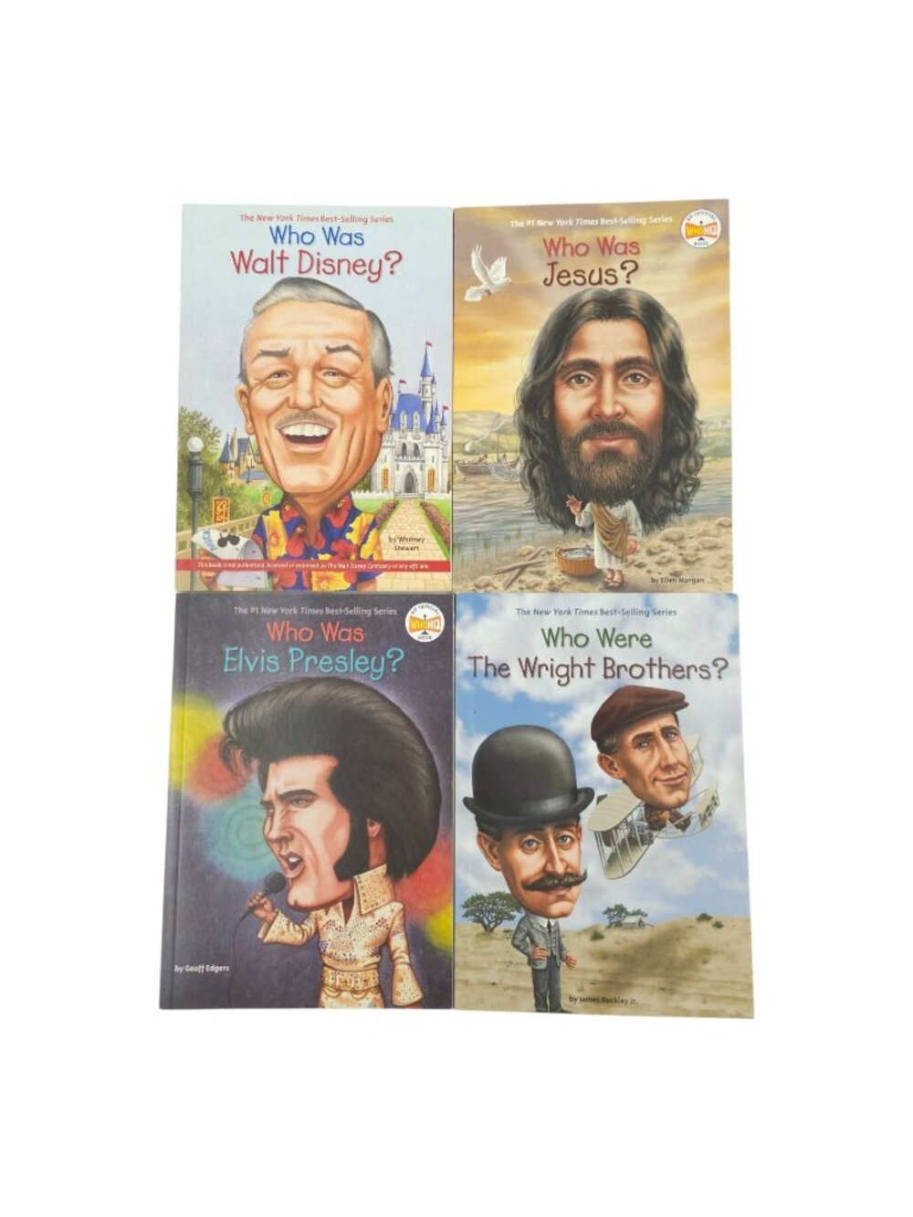 Who Was Book Lot of 4 Walt Disney Jesus Elvis Wright Brothers Kids Biography